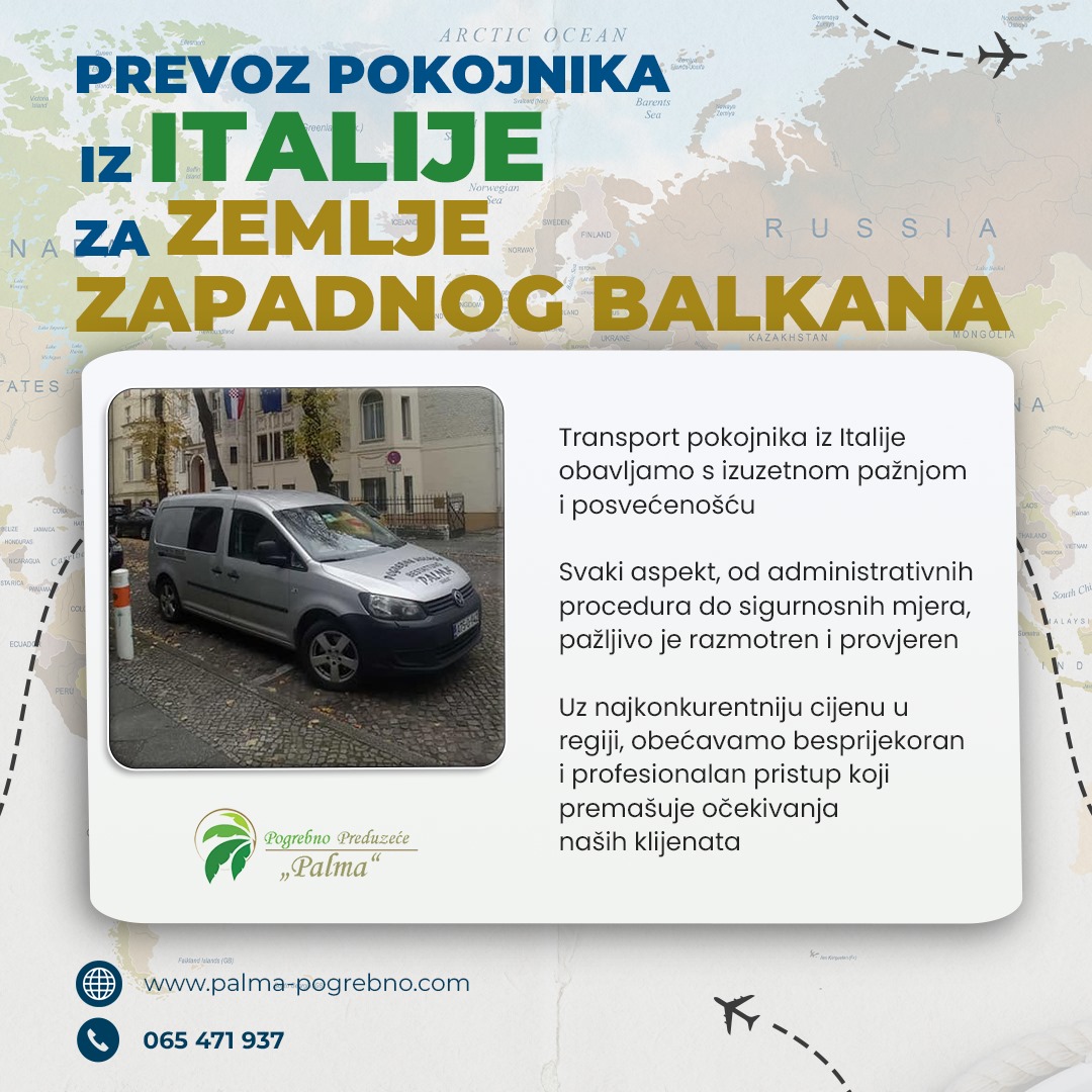 Prevoz pokojnika iz Italije za zemlje Zapadnog Balkana