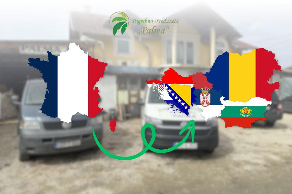 Vozila Palma Pogrebno i karta Francuske – prevoz pokojnika iz Francuske na Balkan